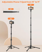 Victiv 71" Phone Tripod, Camera Stand Tripod - Image 2