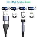 Ankndo 5-in-1 Magnetic Charging Cable, 540° Rotation Magnetic Phone Charger USB - Image 2