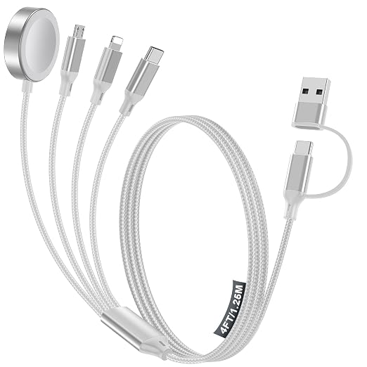 4-in-2 Multi Charging Cable for Apple Watch Charger/Samsung/iPhone Charger by HitfineLLC
