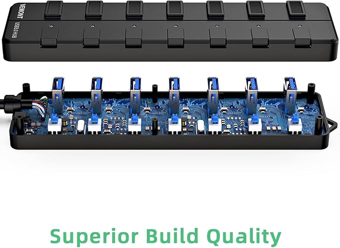 VEMONT USB hub, Computer Peripheral Equipment 7-Port USB 3.0 hub - Image 6