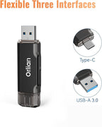 SD Card Reader USB 3.0 Dual USB A & USB C to Micro SD/SD Memory Card Adapter - Image 4