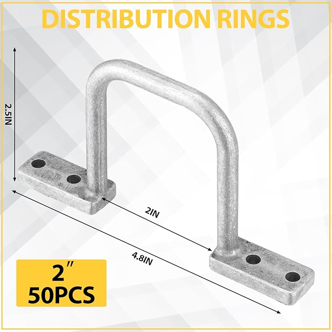 50 Pcs Distribution Rings Aluminum D Ring - Image 2