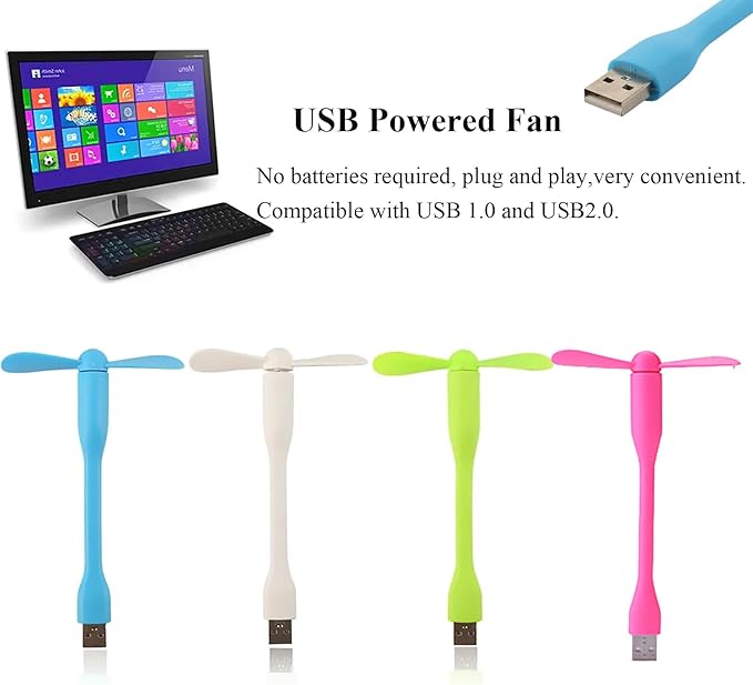 Mini USB Fan, Portable Pocket Fan USB-A Powered Little Cooler, Quiet Operation - Image 2