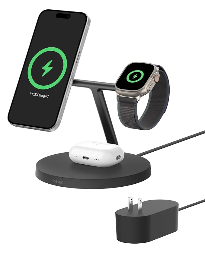 Belkin MagSafe-Compatible Charger, 3-in-1 Wireless Charging Station, by Belkin