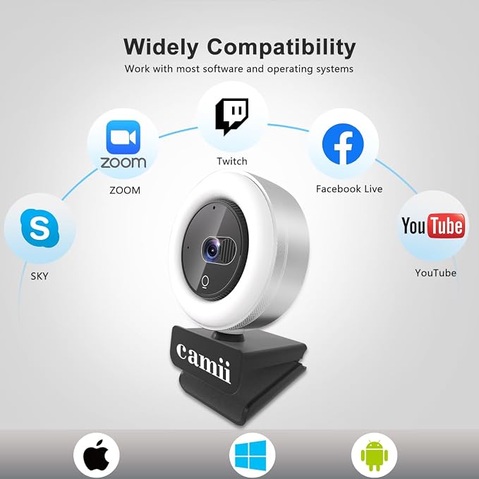 4K Webcam with Light, HD Webcam - Image 4