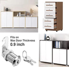 Cabinet Cam Locks Keyed Alike, 1-1/8'' Fits on7/8'' Max Door Thickness - Image 5