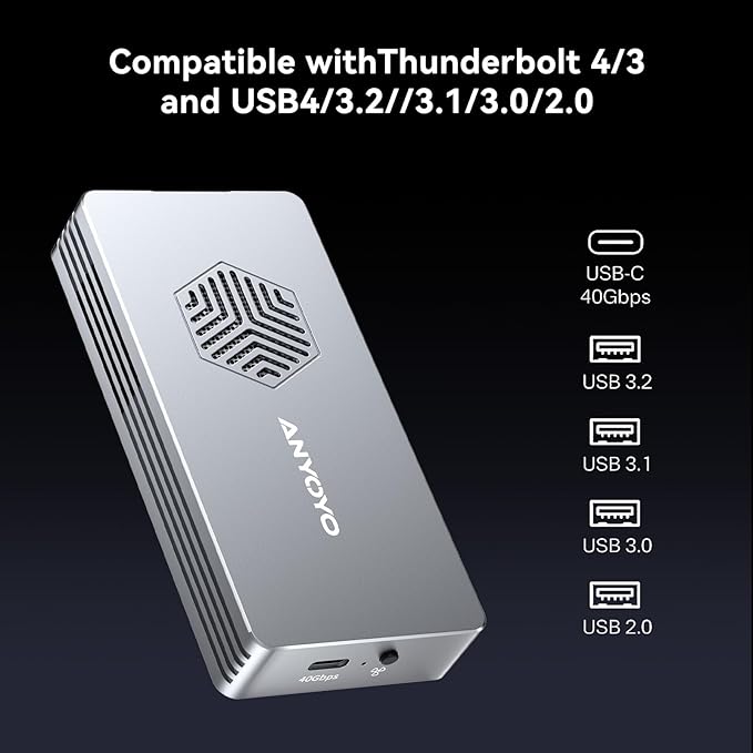 ANYOYO 40Gbps M.2 NVMe SSD Enclosure - Image 8