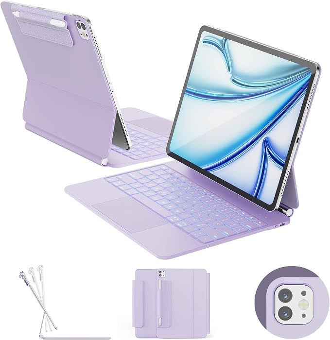 for iPad Air 13 inch Case with Keyboard, iPad Pro 12.9 Magic Keyboard, Springy by Unknown