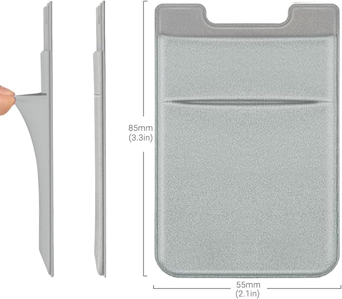2 Pack Stick On Wallet Sleeve Cell Phone Dual Pocket Card Holder Double Pocket - Image 6