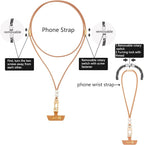 Leather cell phone lanyard Detachable Phone Chain Strap 2-in-1 Phone Charm with - Image 4