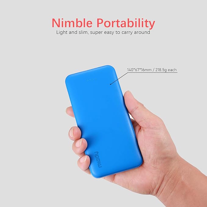 Miady 2-Pack 10000mAh Dual USB Portable Charger, Type-C Fast Charging Power Bank - Image 7