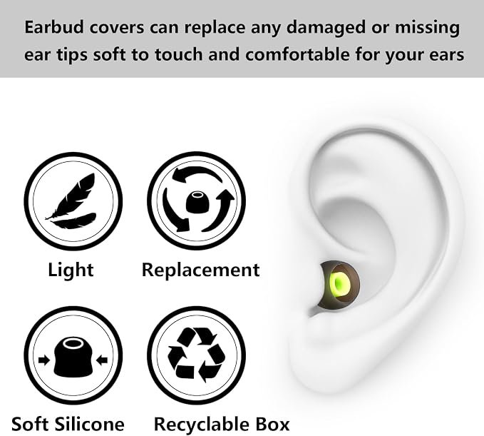 Silicone Replacement Earbud Tips Earbud Covers Ear Tips Fit - Image 4