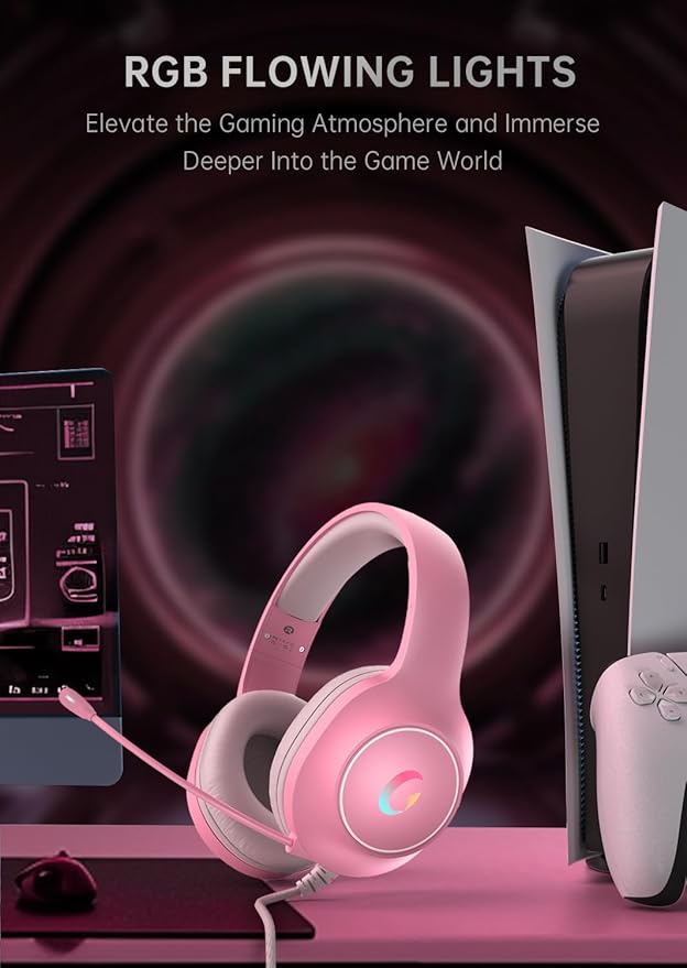 CM7002 Gaming Headset for PS5, Xbox Series, Surround Sound RGB Gaming Headphones - Image 3