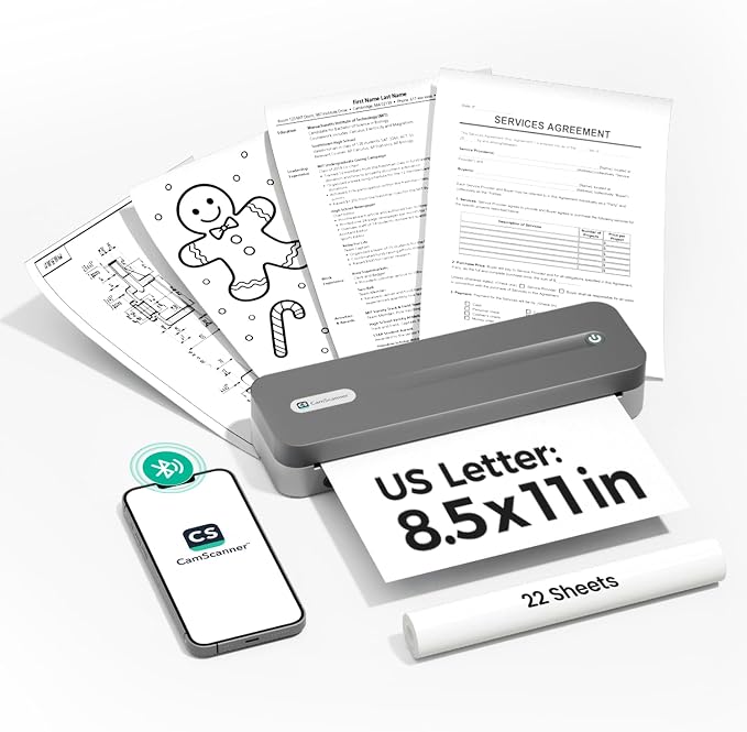 P1 Pro Thermal Printer, Large Format Portable Bluetooth Inkless Printer by CamScanner