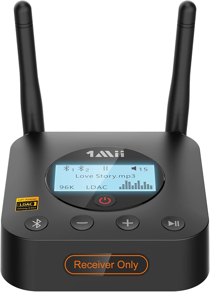 1Mii B06Pro+ Hi-Fi Bluetooth 5.1 Audio Receiver, LDAC Hi-Res Wireless Audio by 1Mii