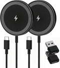 2-Pack 15W Magnetic Wireless Charger: Qi2 Fast Charging Pad by SMILESTATION