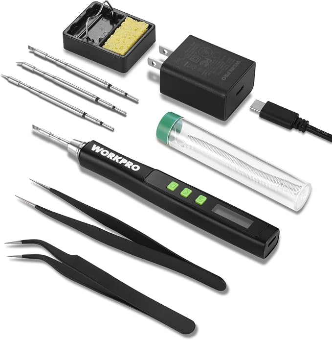 WORKPRO DC Soldering Iron Kit, Fast Heating Soldering Iron Pen by WORKPRO