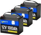 12V 100Ah LiFePO4 Lithium Battery 3 Pack by Wattcycle