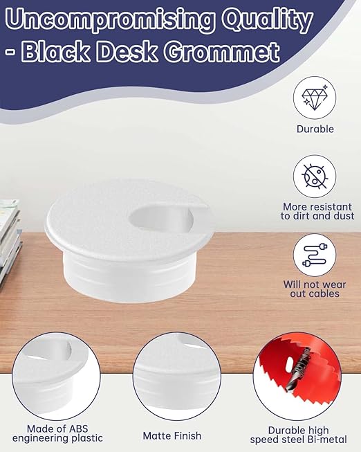 1-3/8 in. Hole Saw with 10PCS White Desk Grommet - Image 3