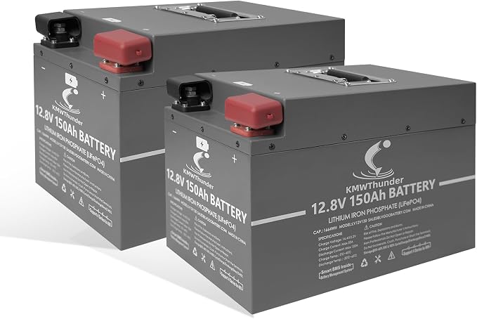 12V 150Ah LiFePO4 Lithium Battery, Built-in Smart BMS, Low-Temp Protection Up by LVGOOREVO
