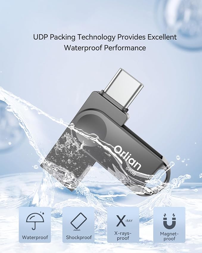64GB USB C Flash Drive, Dual Drive USB 3.0 and Type C Thumb Drive Up to 110MB/s - Image 6