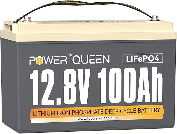 Power Queen LiFePO4 Battery 12V 100Ah Group 31 Lithium Battery, 100A BMS by PowerQueen
