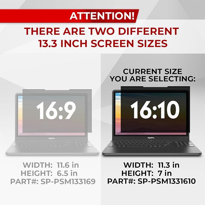 Magnetic Laptop Privacy Screen 13.3 Inch 16:10 - Image 3