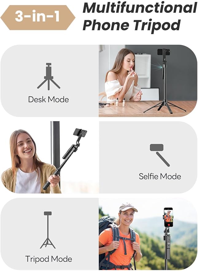 Auto Face Tracking Tripod for iPhone 360°Rotation, Selfie Stick for Android - Image 7