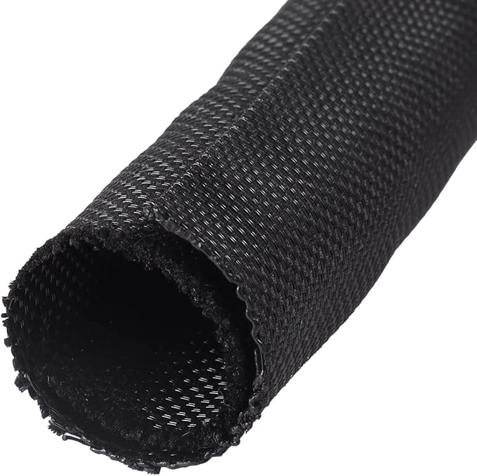 Black-Braided-Wire-Loom, Mesh Woven Self Wrap Split Sleeving by Sunnarepoon