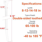 Zip Ties Assorted Size, 8+12+14+18 Inch Double Sided Toothed, 100 LBS Tensile - Image 2