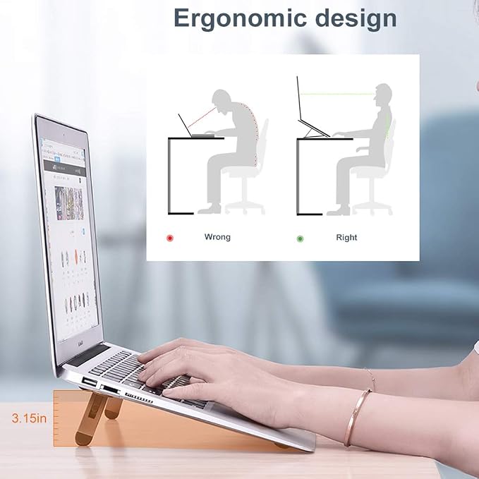 Laptop Stand for Desk, Laptop Cooling Stand, Keyboard Riser, Ergonomic Laptops - Image 5