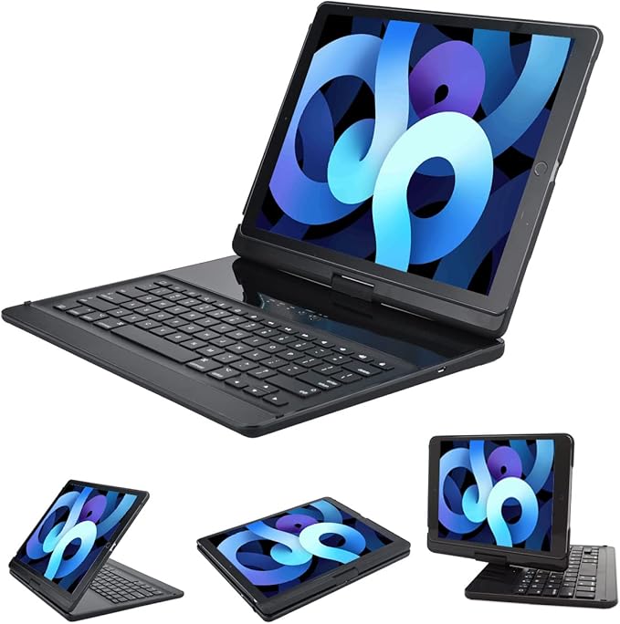 iPad pro 12.9 case with Keyboard 2017 2nd 2015 1st Generation, 360 Rotatable by LENRICH