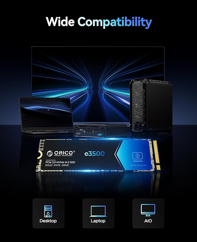 ORICO 512GB M.2 NVMe SSD, PCIe Gen3x4 M2 2280 SSD, 3D NAND Flash Internal Solid - Image 7