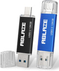 ABLAZE USB C Flash Drive 128GB 2 Pack, Dual USB 3.0+Type C Flash Drive by ABLAZEGlobal