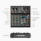 mw-4 black 4Channel Audio Mixer - Image 2