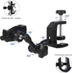 iPhone Mount for Desk/Table/Rod/Kitchen Cabinet, 360°Adjustable Aluminum Alloy - Image 2