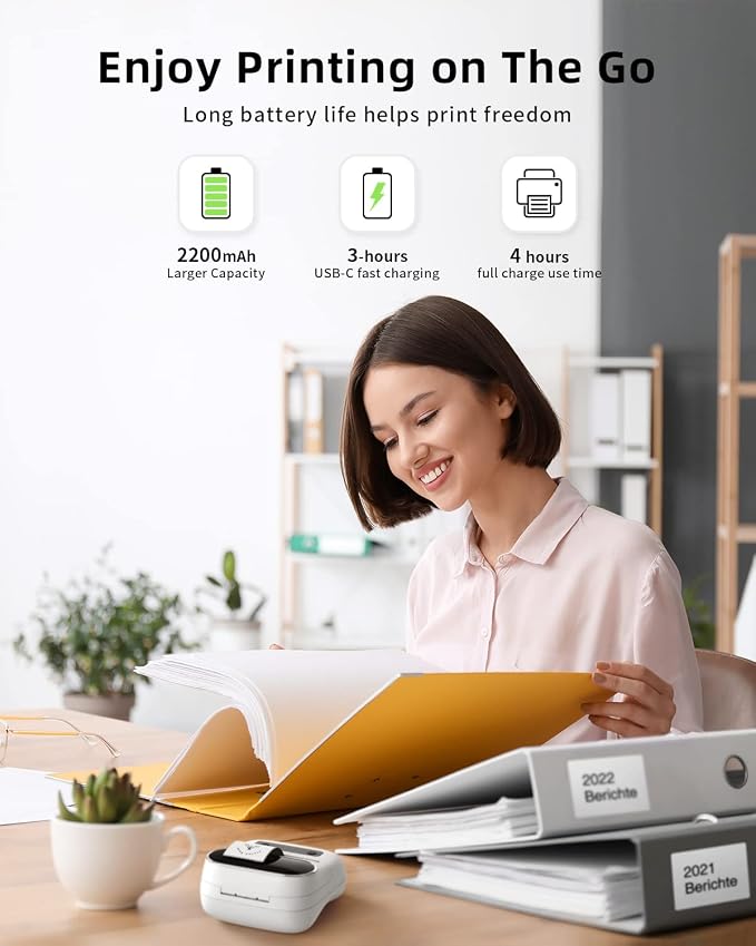 Phomemo Label Maker, M220 Barcode Printer, Thermal Bluetooth Label Printer - Image 7