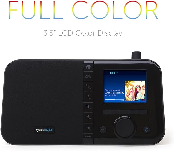 Grace Digital Mondo Elite Smart Internet Radio, 7-Day Alarm – Microphone-Free - Image 2