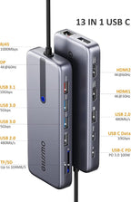 USB C Laptop Docking Station, 13 in 1 Docking Station Dual/Triple Monitor Hub - Image 2