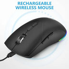 Wireless Bluetooth Mouse, 2.4G and Bluetooth 5.2 Ergonomic Rechargeable USB - Image 7