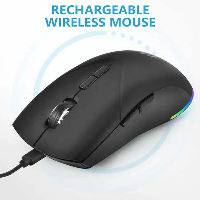 Wireless Bluetooth Mouse, 2.4G and Bluetooth 5.2 Ergonomic Rechargeable USB - Image 7
