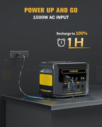 VTOMAN FlashSpeed 1500 Portable Power Station - 1548Wh/1500W Solar Generator - Image 3