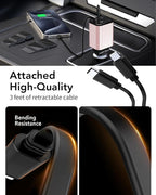 Retractable Car Charger, 4 in 1 Fast Car Phone Charger 69W, 2 Retractable - Image 6