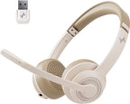 Wireless Headset with AI Noise Cancelling Microphone Bluetooth Headset by JIAMQISHI