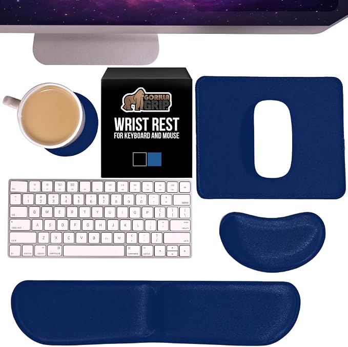 GORILLA GRIP Silky Gel Memory Foam Keyboard Wrist Rest and Mouse Pad by GorillaGrip