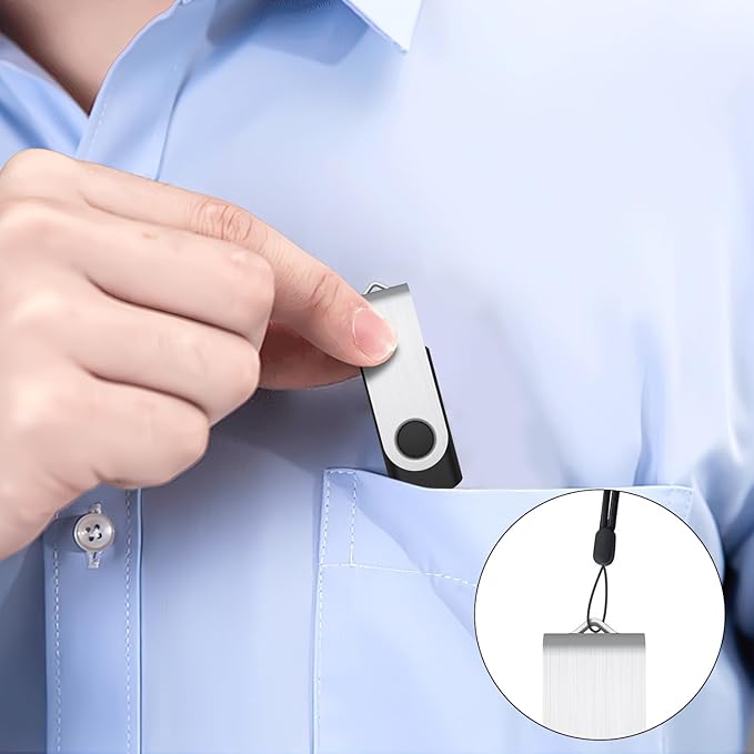 JUANWE 64GB USB Flash Drives 5 Packs, USB 2.0Thumb Drives Foldable 360°Swivel - Image 6