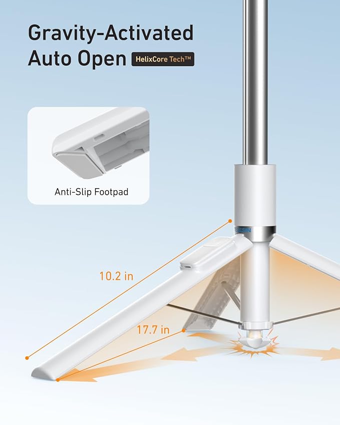 TELESIN 70" Phone Tripod Stand, Gravity-Activated Auto-Open Selfie Stick - Image 2