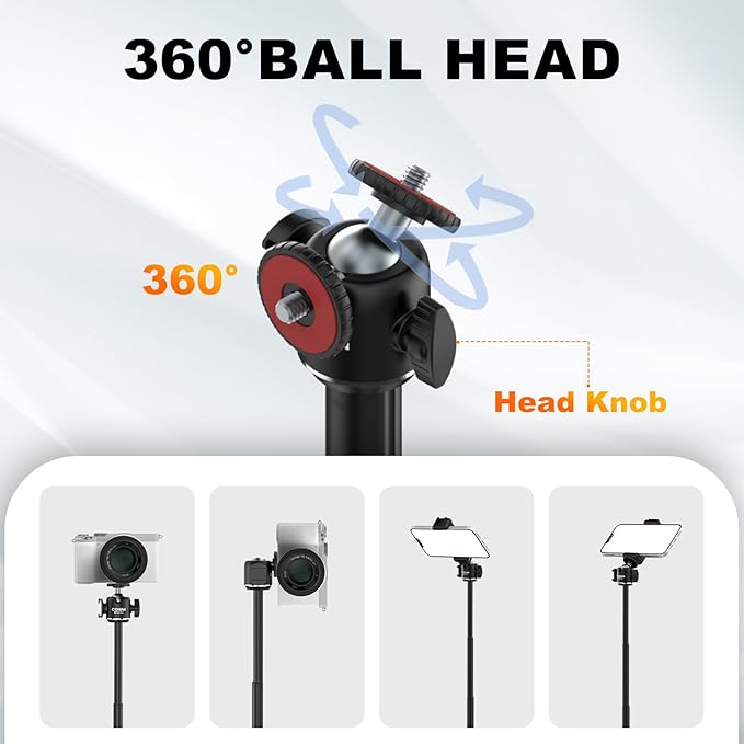 COMAN MT30-Pro Extendable Phone Tripod, 61cm Cell Phone Tripod Stand - Image 5
