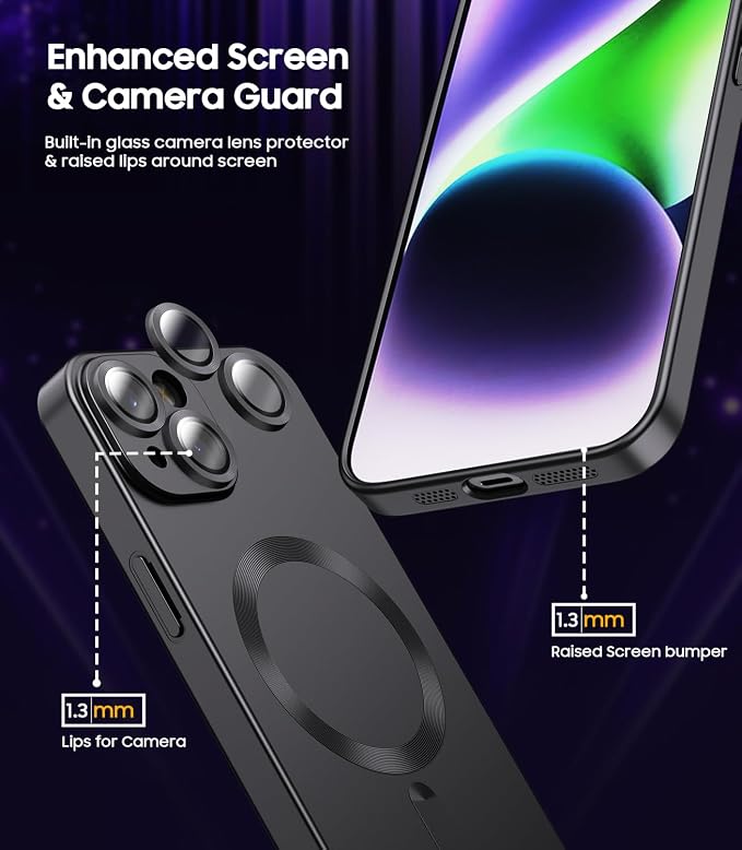 Magnetic for iPhone 15 Case Slim Soft Silicone Bumper Shockproof Metallic Shine - Image 3