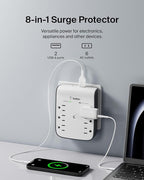 Belkin 6-Outlet Wall Surge Protector w/ 2 USB-A Ports, Wall-Mountable Surge - Image 2